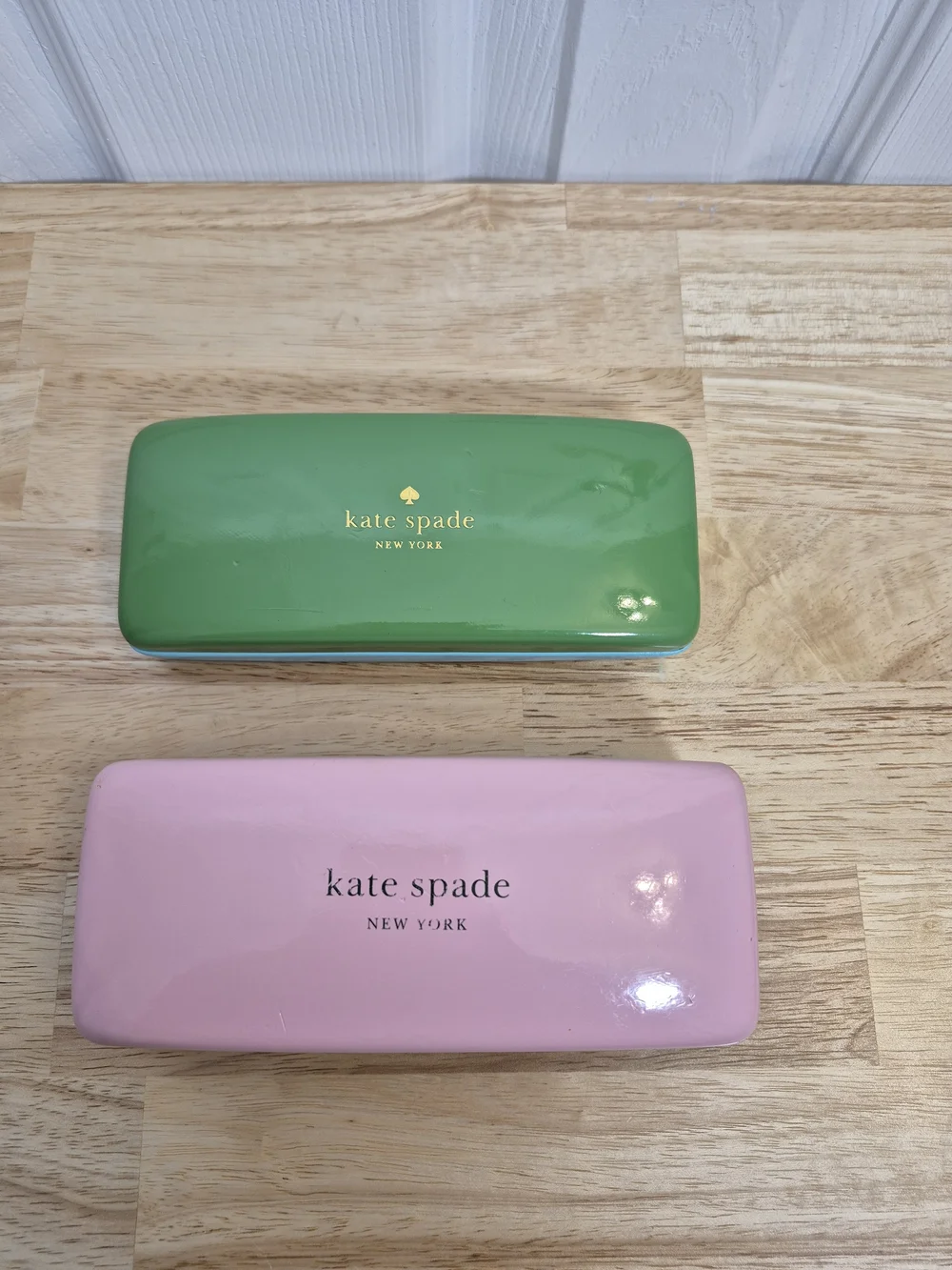 Kate Spade New York Set of 2 Hard Glasses Cases Four Eyes Eyelash Pink Green